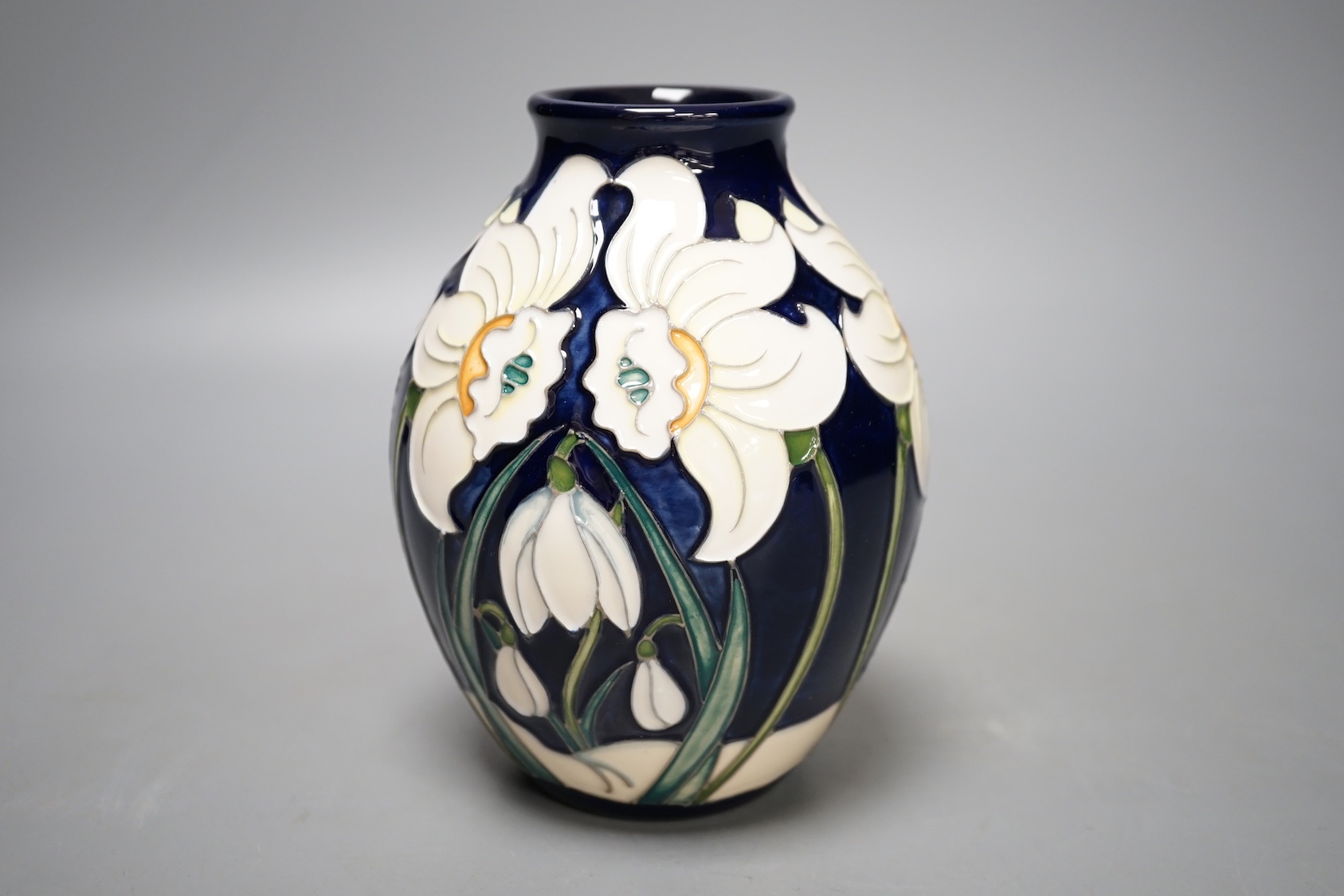 A Moorcroft 'daffodil glade' vase by Rachel Bishop, limited edition 12/25, 2016, boxed, 13 cms high.